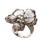 Ring of 18kt blackened gold and diamonds, Lorraine Schwartz.