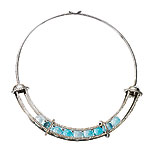 18kt white gold necklace with blue topaz and diamonds, Yael Sonia.