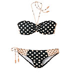 Nylon-spandex bikini top and bottom, Jovovich-Hawk by Milla Jovovich.