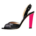 Leather peep slingback, Jimmy Choo.