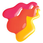 Nail polish in Hot Orange, Pink and Yellow, Nubar.