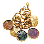 Bracelet of 18kt gold, malachite, tiger's-eye, sugilite, and enamel, Gucci.