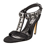 Heels of suede and crystal, Sergio Rossi.