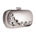 Crystal-embellished leather clutch, Whiting & Davis.