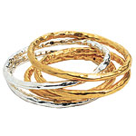 Bangles of gold and white-gold plate, Azaara.