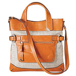 Canvas bag with leather trim, Francesco Biasia.