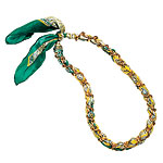 Silk belt with vintage 14kt gold, Shantilly.