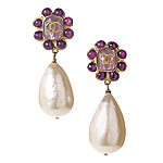 Glass-and-metal earrings, Chanel.