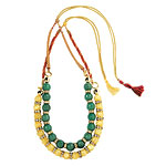 Necklaces of semiprecious stones and crystals, Noir.