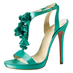 Satin heels, Versace.