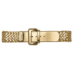 Metallic leather belt, Mango.