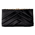 Satin clutch with crystal closure, Rodo.