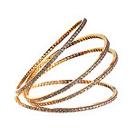 Gold-and platinum-plated bangles with cubic zirconia accents, JC Penney.