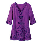 Embroidered-silk tunic, Roberta Freymann.