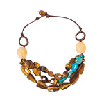 Tiger's-eye, turquoise, and jade necklace, Roxanne Assoulin for Lee Angel.
