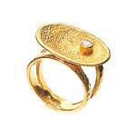 Vermeil ring with white zircon, Melinda Maria Jewelry.