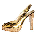 Leather with cork platform heels, Stuart Weitzman for Scoop.