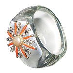 Lucite, enamel, glass, resin, Swarovski crystals and metal bracelets, Gerard Yosca.