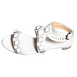 Patent leather sandals with crystals, Sergio Rossi.
