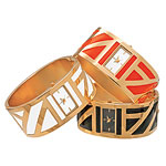 Gold-tone watches with enamel, AK Anne Klein.