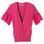 Cotton-rayon cardigan with silk sleeves, Nanette Lepore.