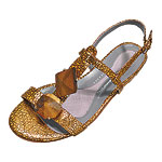 Leather and wood sandals, Anya Hindmarch.