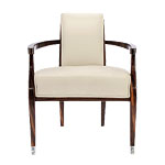 Ebony and leather armchair, Makassar.