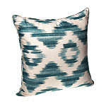 Ikat linen pillow, Hollyhock.