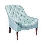 Refashioned 19th-century reading chair, Mecox Gardens.