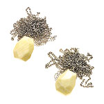 Earrings of chrysoprase and sterling silver, Gemma Redux.