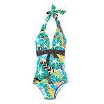 Nylon-Lycra one-piece swimsuit, Liz Claiborne.