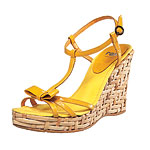 Patent-leather wedge sandals, RAS.