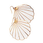 Earrings of Capiz shells and 24kt gold, Pua Jewelry.