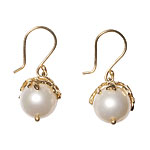 Earrings of 14kt gold and freshwater pearls, Allyson Smith.