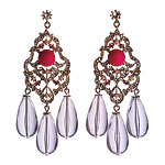 Resin earrings with Swarovski crystals, Gerard Yosca.