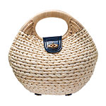 Straw bag with leather trim, Ann Taylor.