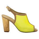 Mesh and leather shoes with wood heels, Nanette Lepore.
