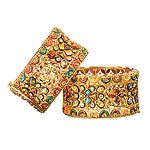 Gold-plated Dohlak bracelets with crystals, Rosena Sammi.