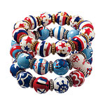 Hand-painted resin bracelets, Angela Moore.