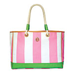 Canvas tote with leather trim, Lilly Pulitzer.