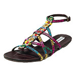 Embroidered leather sandals, Steve Madden.
