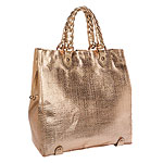 Straw tote with leather trim, Stylewest.