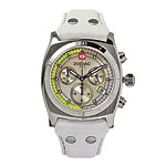 Leather strap watch with stainless-steel case, Zodiac.