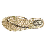 Metallic leather and straw flip-flops, J. Crew.