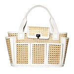 Wicker bag with leather trim, Lambertson Truex.