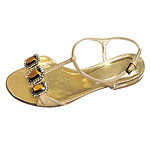 Embellished leather sandals, Valentino.