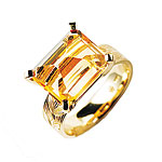 14kt-gold ring with citrine, Anna Sheffield.