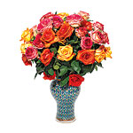 Bouquet of roses in an antique Moroccan urn, Flower Girl.