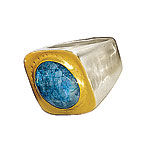 Blue moonstone ring with 24kt gold and sterling silver, Nava Zahavi.