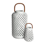 Metal-and-glass lanterns, West Elm.